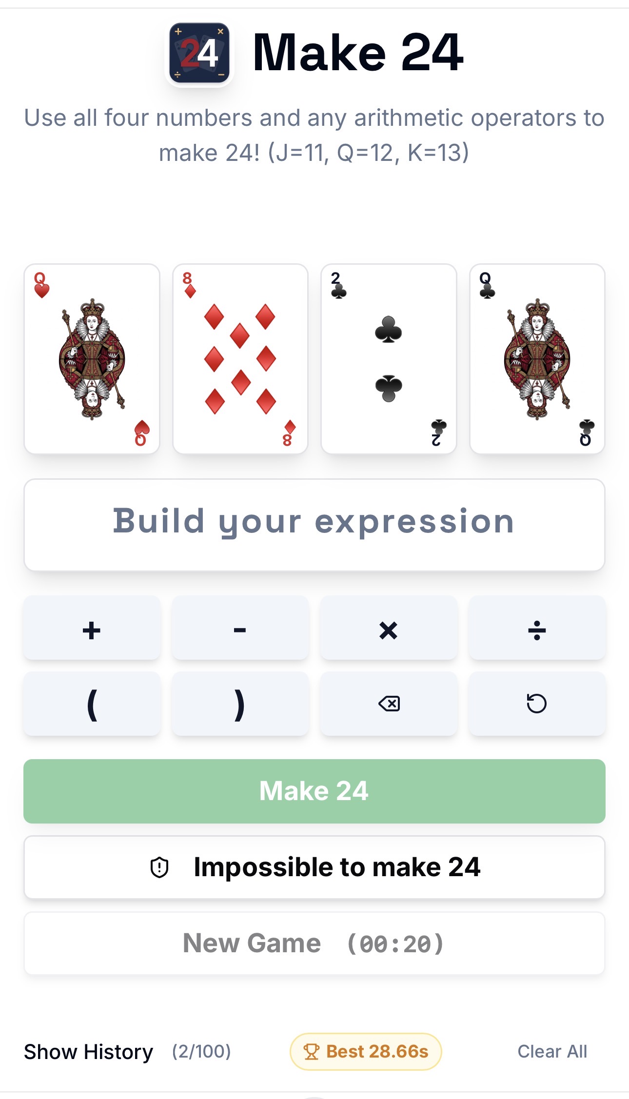 Make 24 Game Screenshot